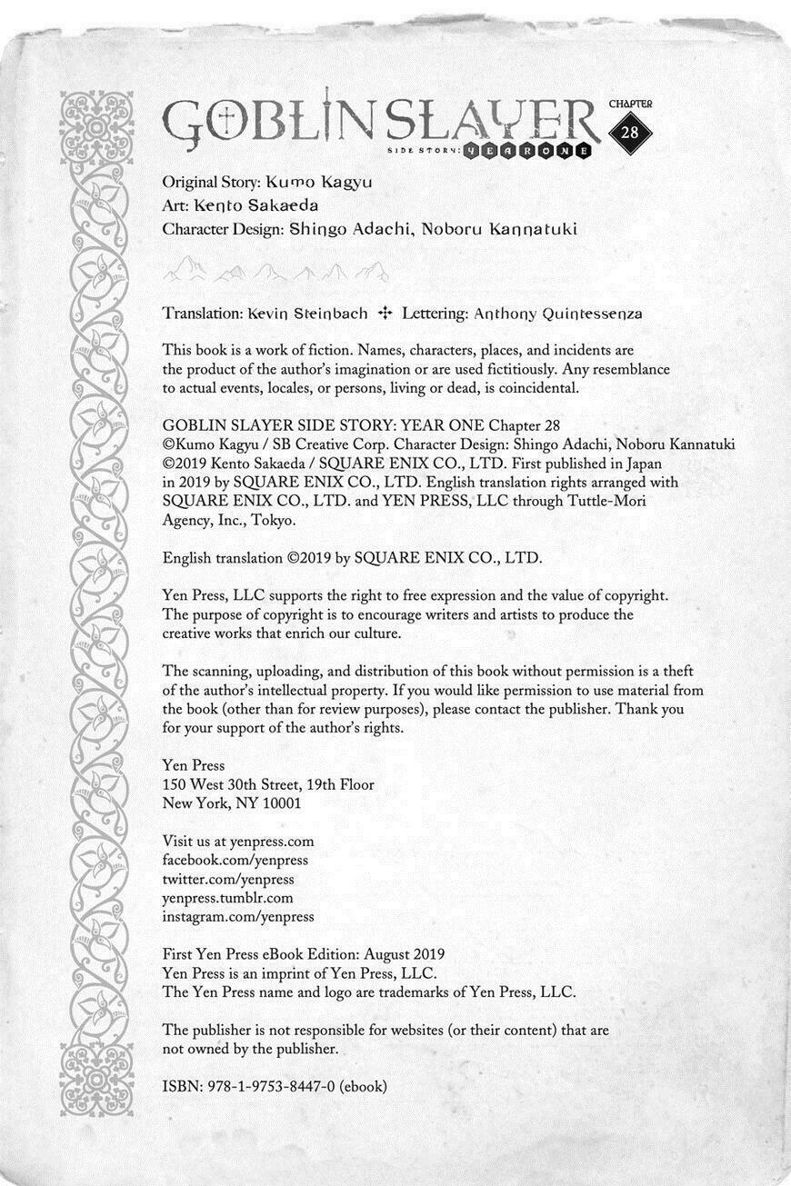 Goblin Slayer Gaiden: Year One Chap 28 - Next Chap 29